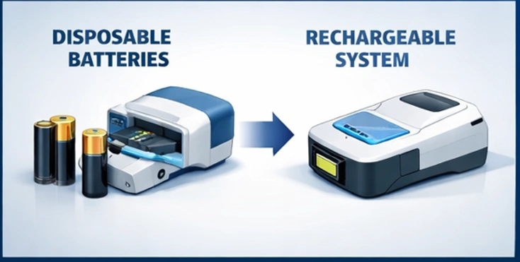 Case study 4: Client asked us to change the actual normal battery to a re-chargeable one.